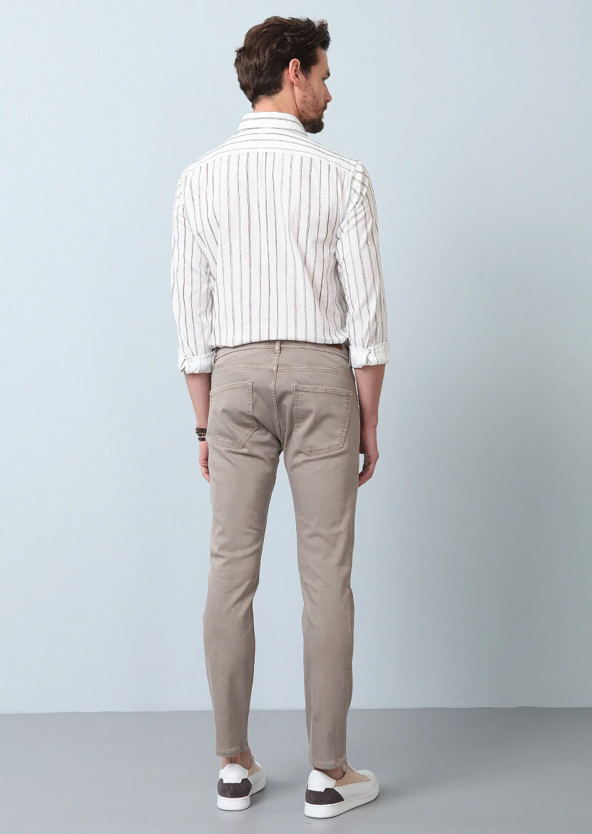 Mink Weaving Slim Fit Casual Cotton Blended Trousers - 5