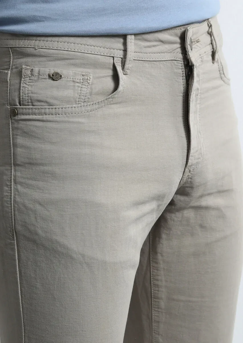 Mink Weaving Slim Fit Casual Cotton Blended Trousers - 2