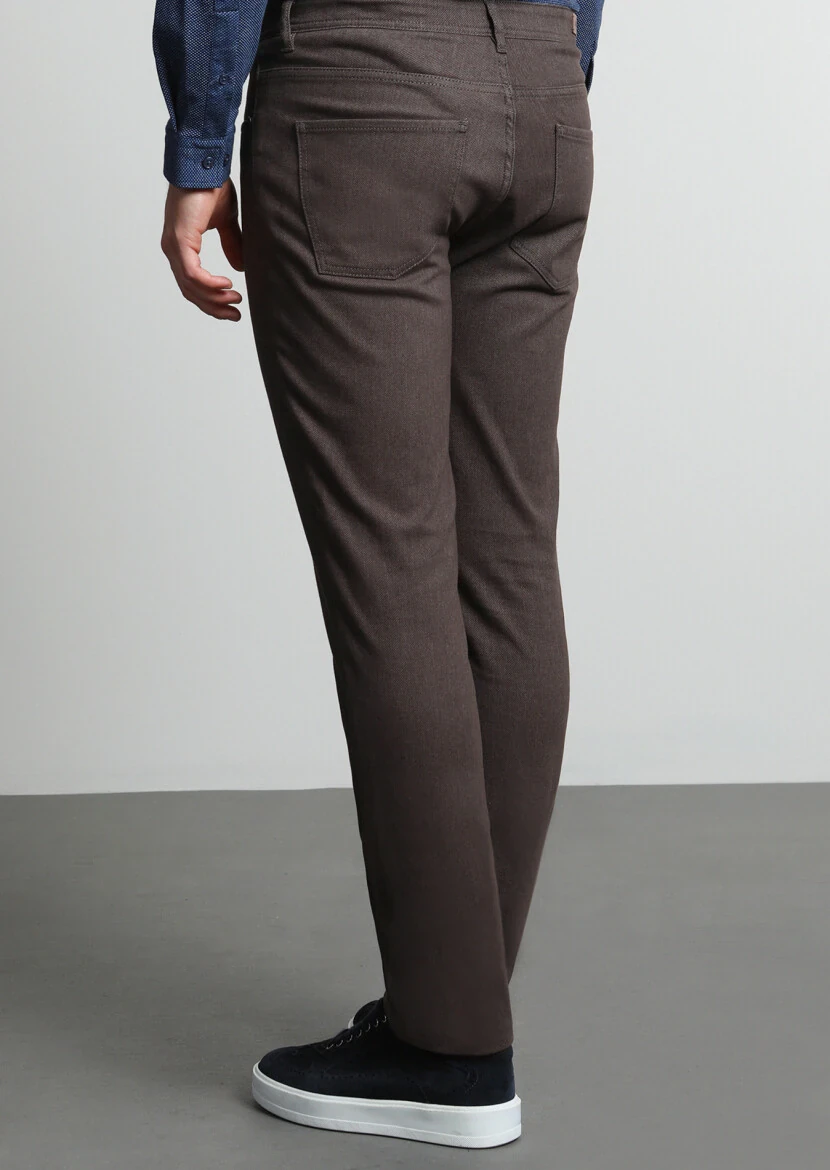 Mink Weaving Slim Fit Casual Cotton Blended Trousers - 4