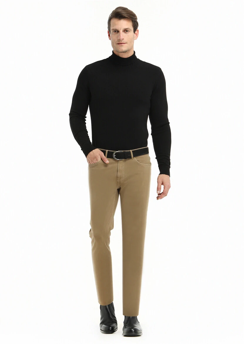 Mink Weaving Slim Fit Casual Cotton Blended Trousers - 1