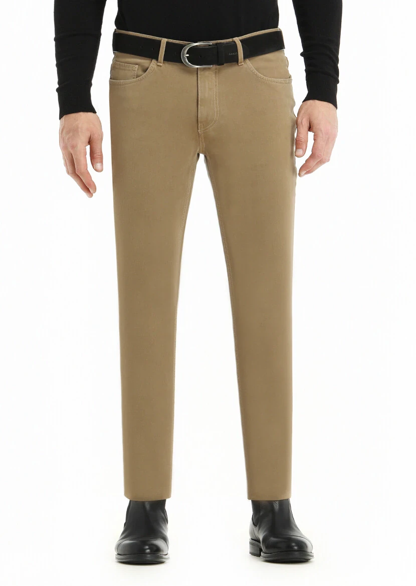 Mink Weaving Slim Fit Casual Cotton Blended Trousers - 2