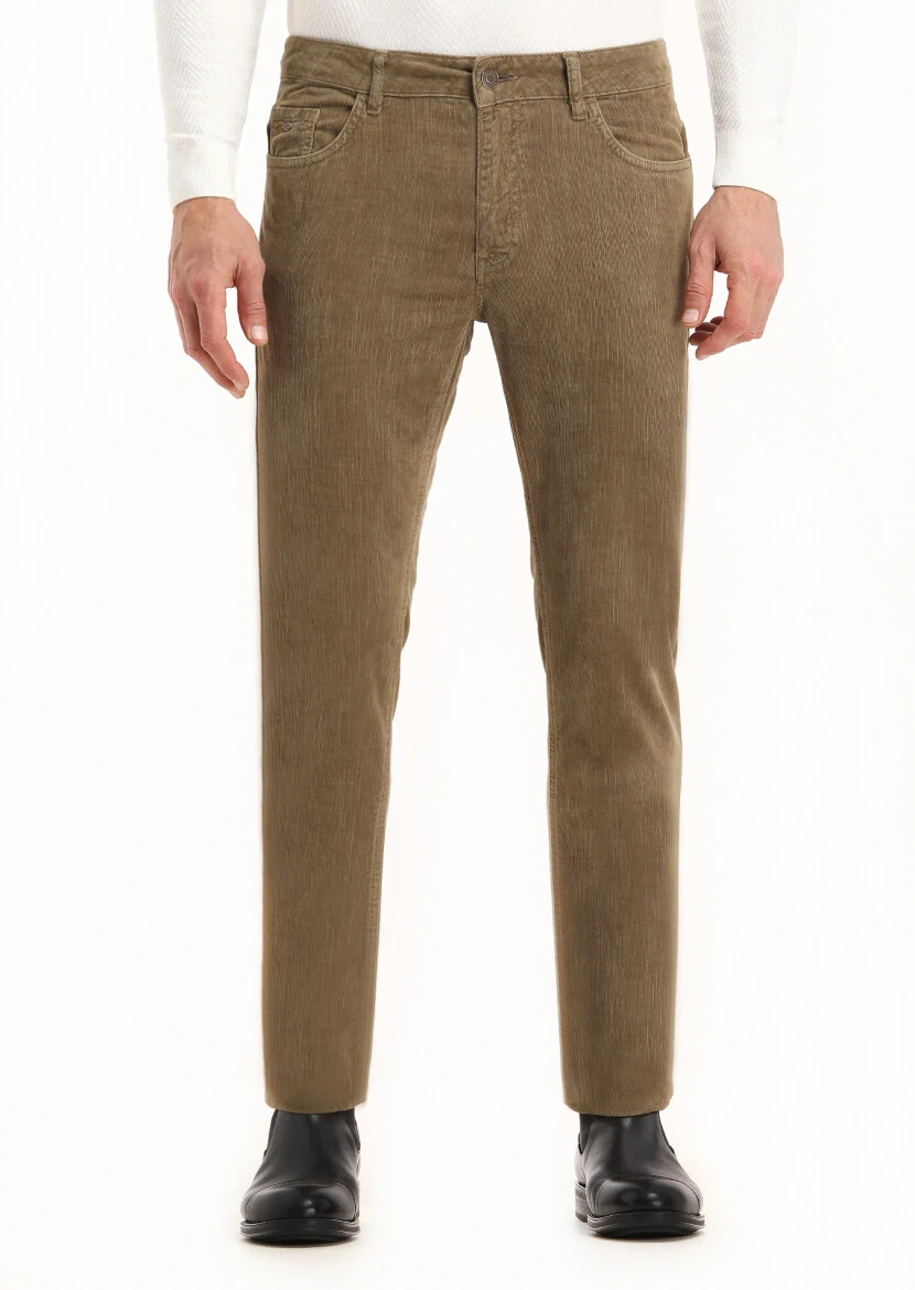 Mink Weaving Slim Fit Casual Cotton Blended Trousers - 3