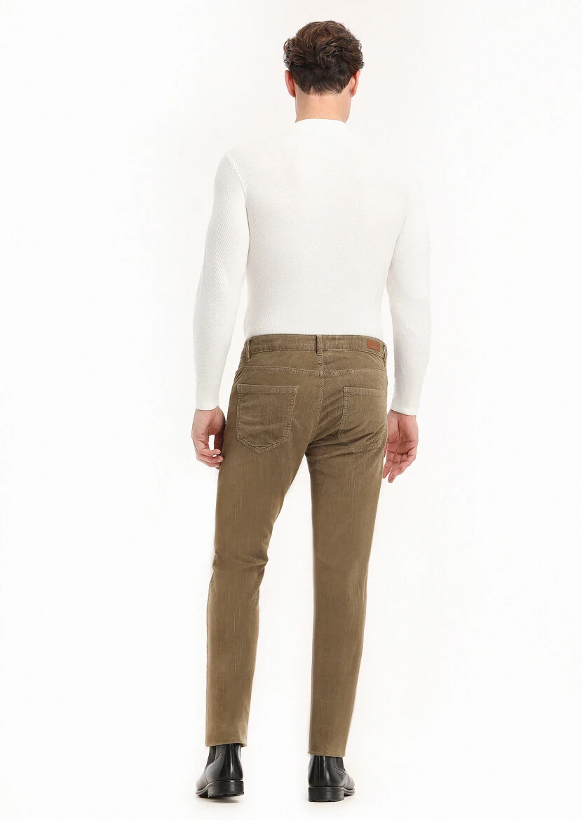 Mink Weaving Slim Fit Casual Cotton Blended Trousers - 4