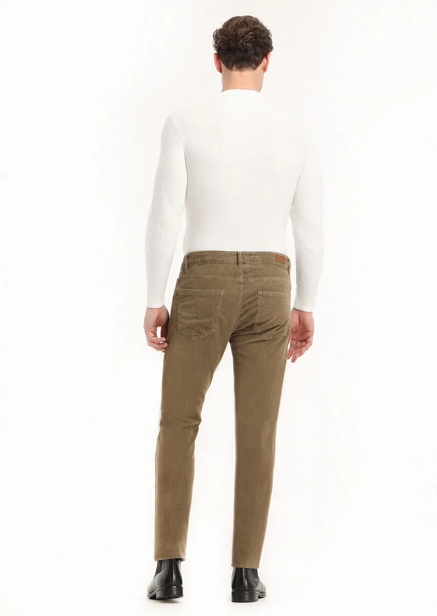 Mink Weaving Slim Fit Casual Cotton Blended Trousers - 4