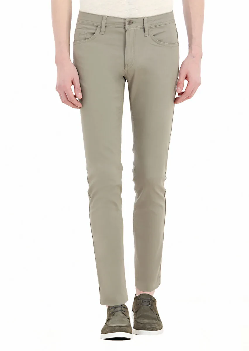 Mink Weaving Slim Fit Casual Cotton Blended Trousers - 2