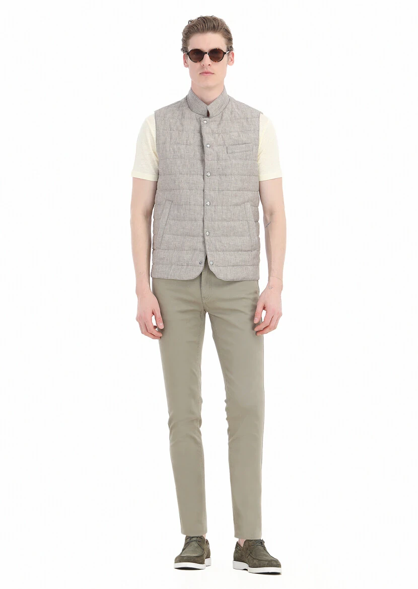 Mink Weaving Slim Fit Casual Cotton Blended Trousers - 3