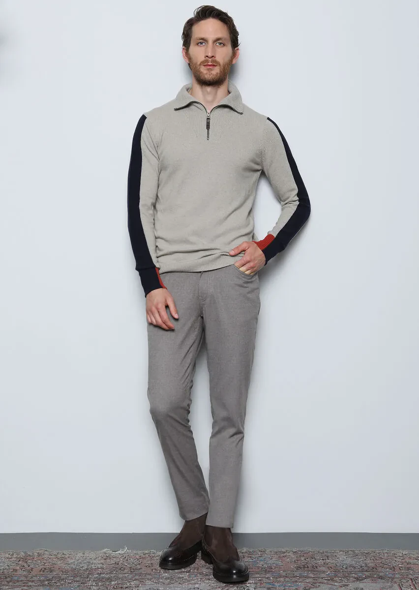 Mink Weaving Slim Fit Casual Trousers - 1