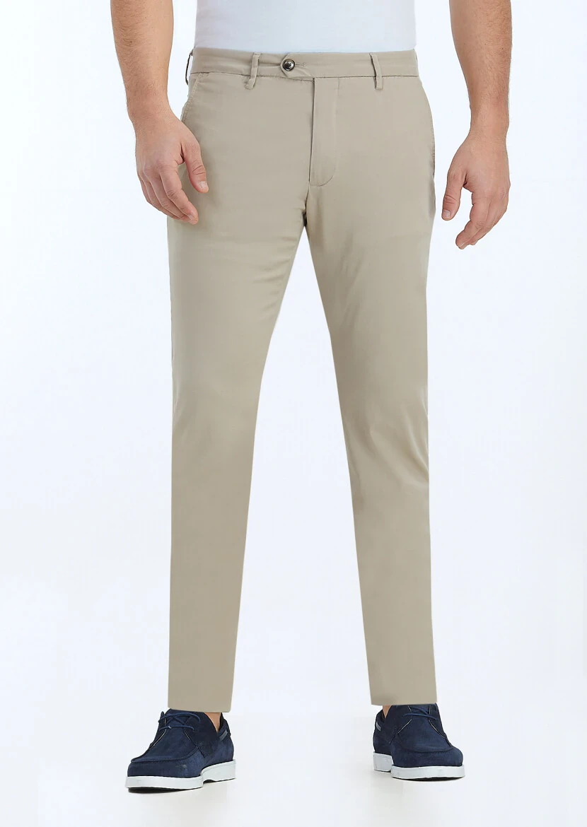 Mink Weaving Slim Fit Casual Trousers 
