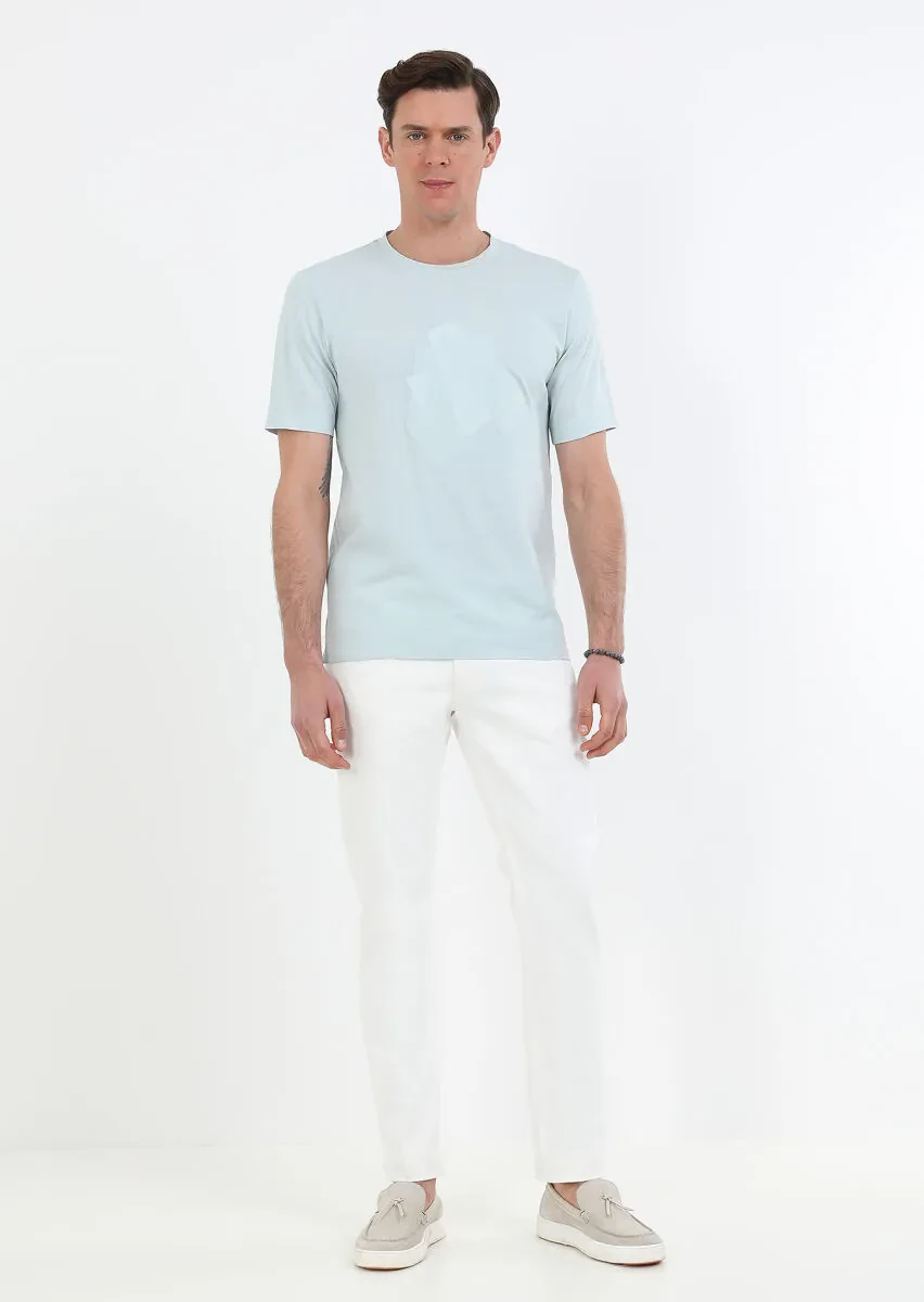 Mint Printed Crew Neck Cotton Blended T-Shirt - 2