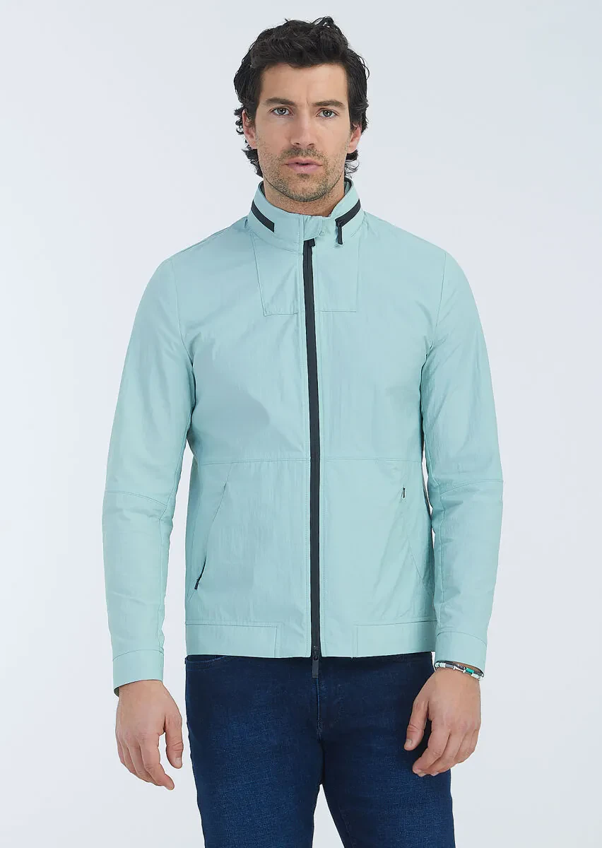 Mint Regular Fit Dik Yaka Casual Dokuma Mont - 2