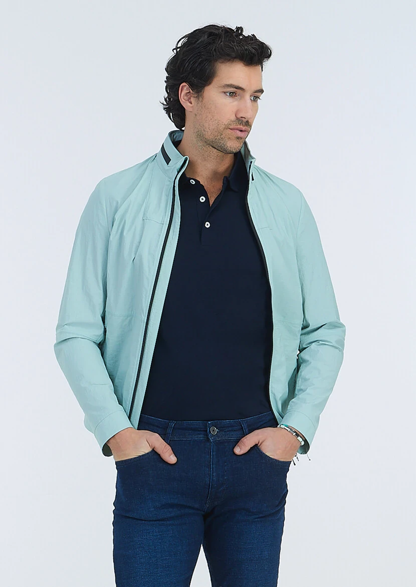 Mint Regular Fit Dik Yaka Casual Dokuma Mont - 3