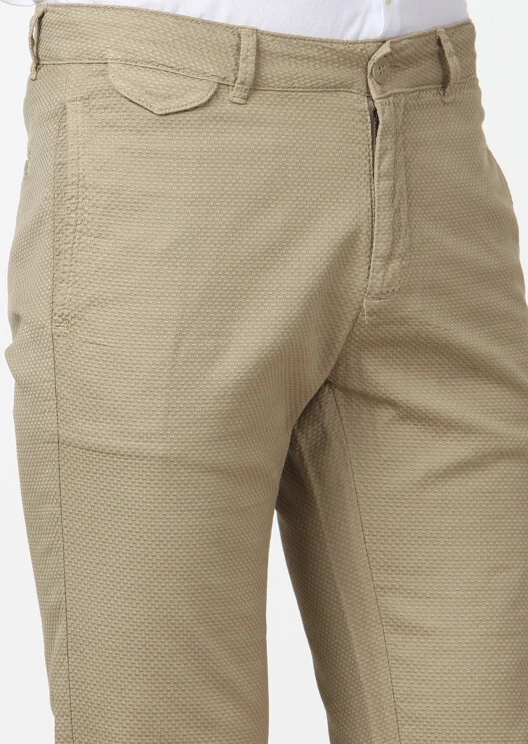 Mustard Weaving Regular Fit Casual Cotton Blended Trousers - 3