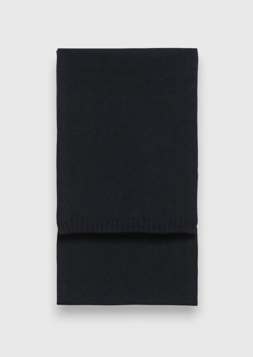 Navy Blue %100 Kaşmir Scarf - 1