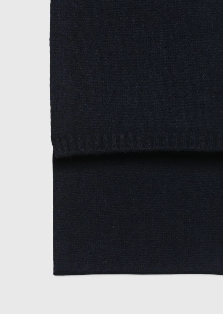 Navy Blue %100 Kaşmir Scarf - 2