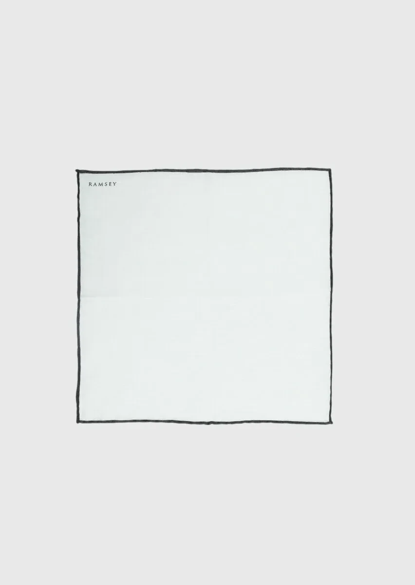 Navy Blue %100 Keten Handkerchief - 1