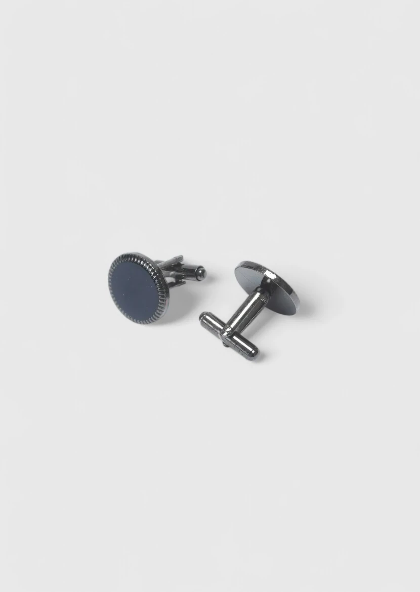 Navy Blue Brass Cuff Link - RAMSEY