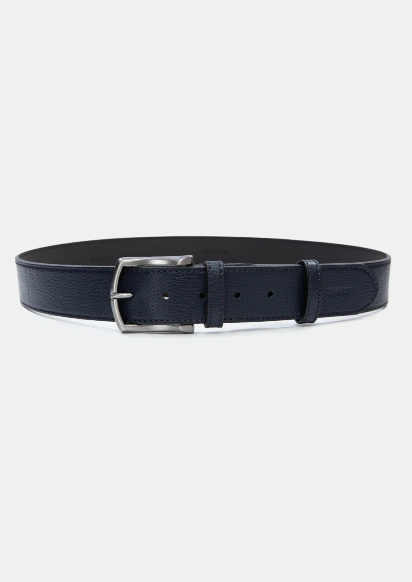 Navy Blue Cow Leather Belt 