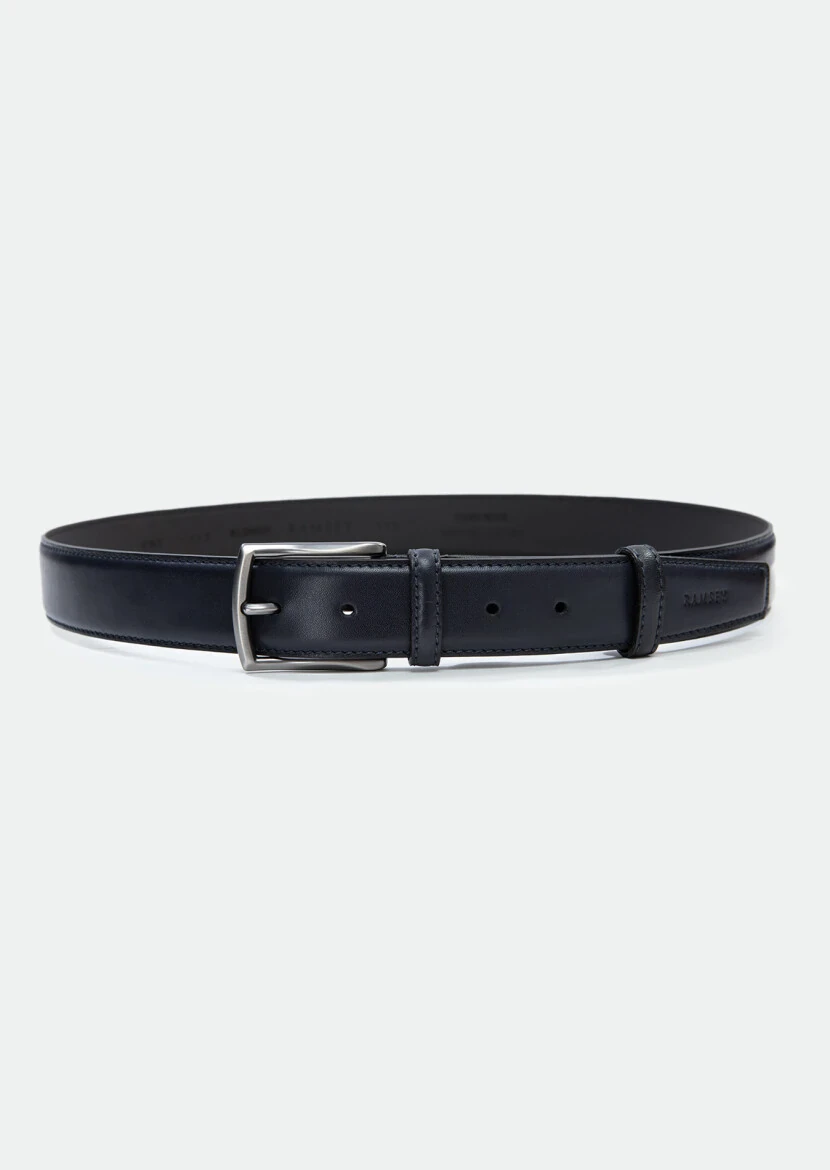 Navy Blue Cow Leather Belt 