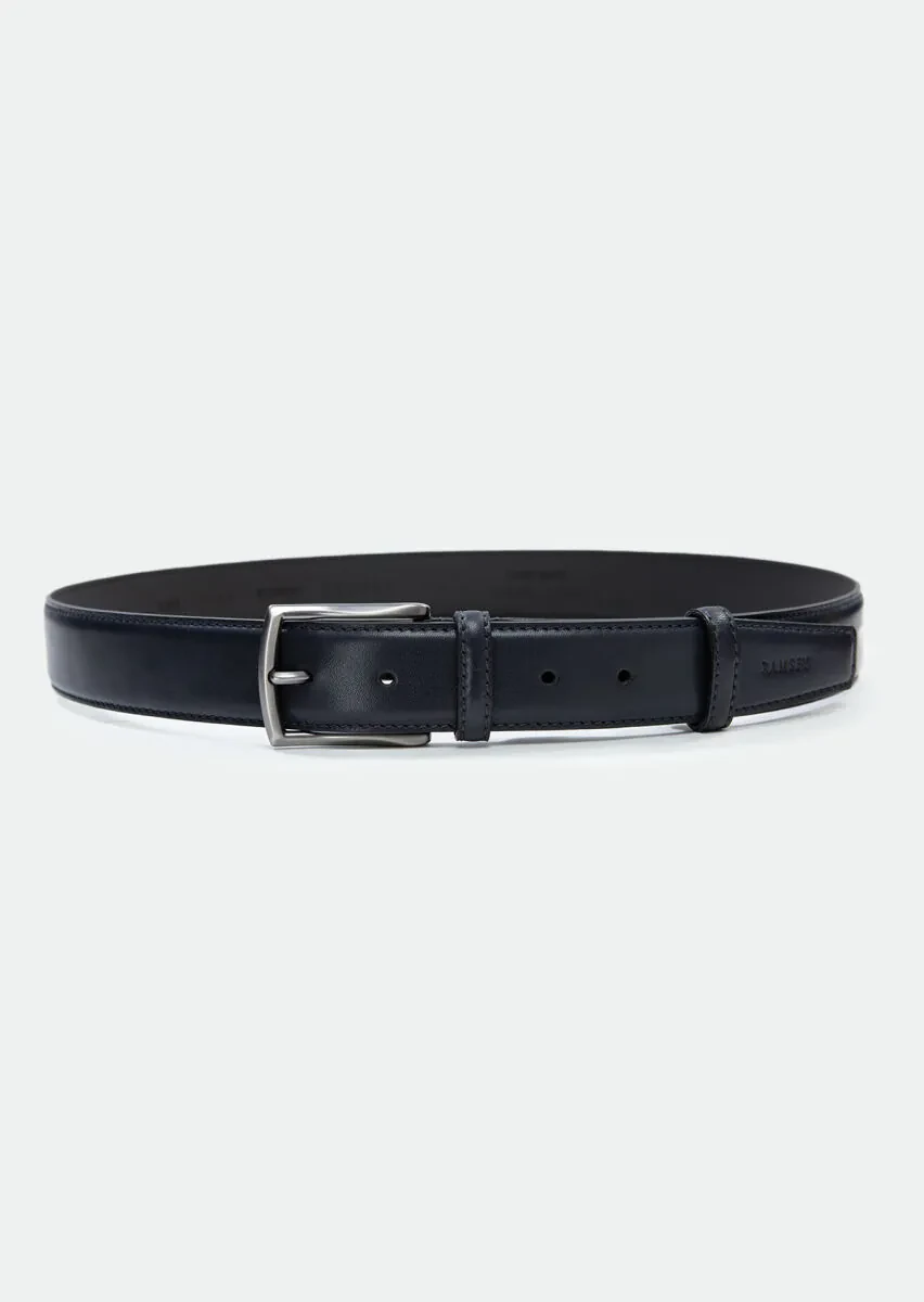 Navy Blue Cow Leather Belt - 1