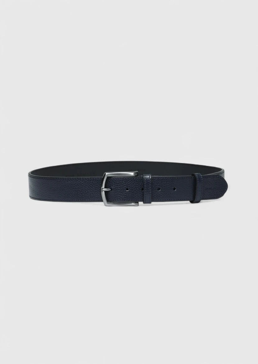 Navy Blue Cow Leather Belt 