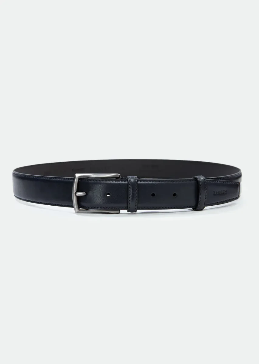 Navy Blue Cow Leather Belt - 1