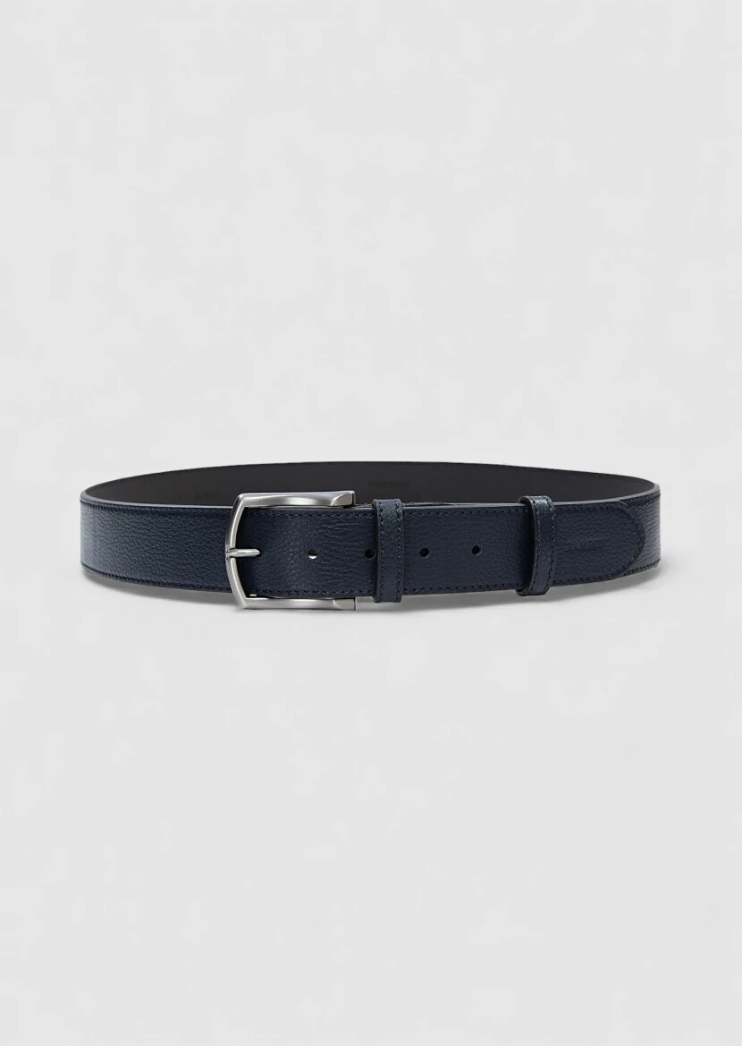 Navy Blue Cow Leather Belt 