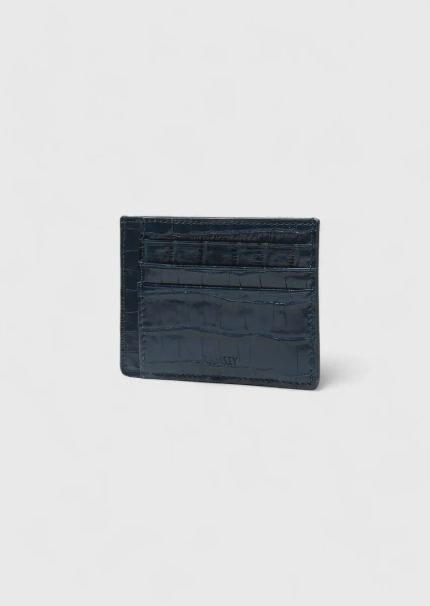 Navy Blue Cow Leather Card Holder - 2