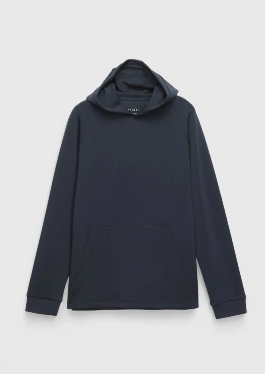 Navy Blue Hooded Plain Sweatshirt - 6