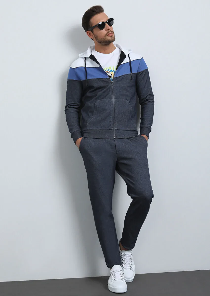 Navy Blue Hooded Sweatshirt - 2