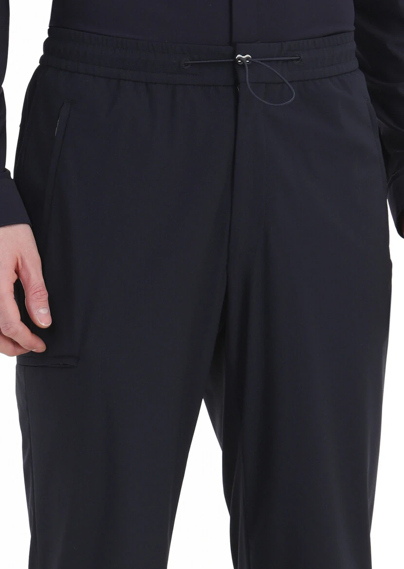 Navy Blue Knitting Jogging Fit Sport Trousers 