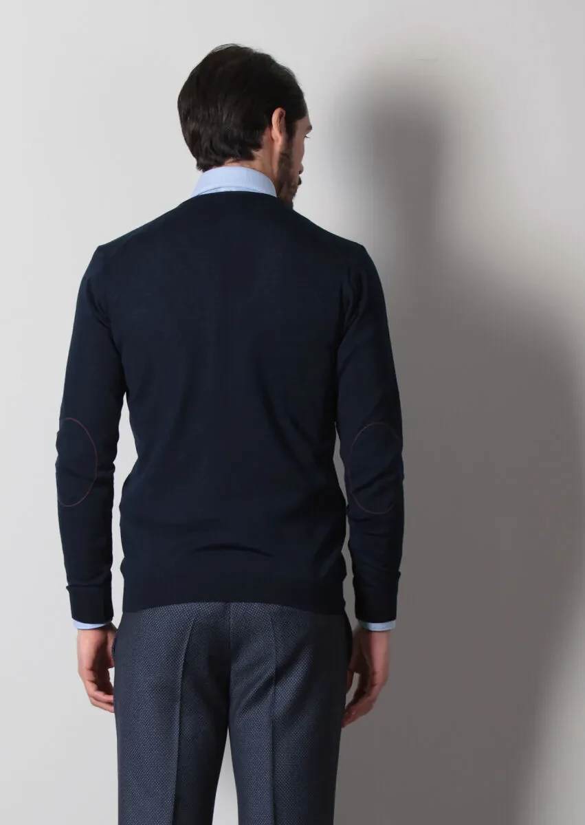 Navy Blue Knitwear Sweatshirt - 5