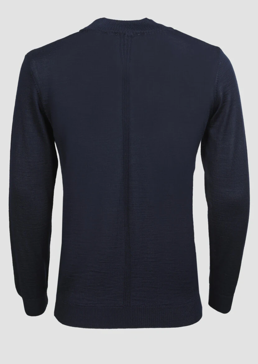 Navy Blue Knitwear Sweatshirt - 7