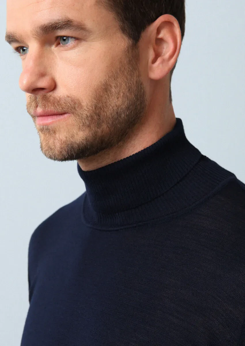 Navy Blue Knitwear Sweatshirt - 3