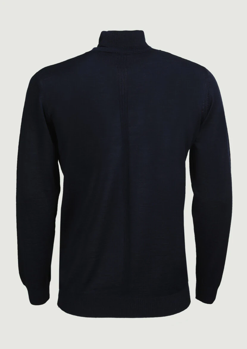 Navy Blue Knitwear Sweatshirt - 7