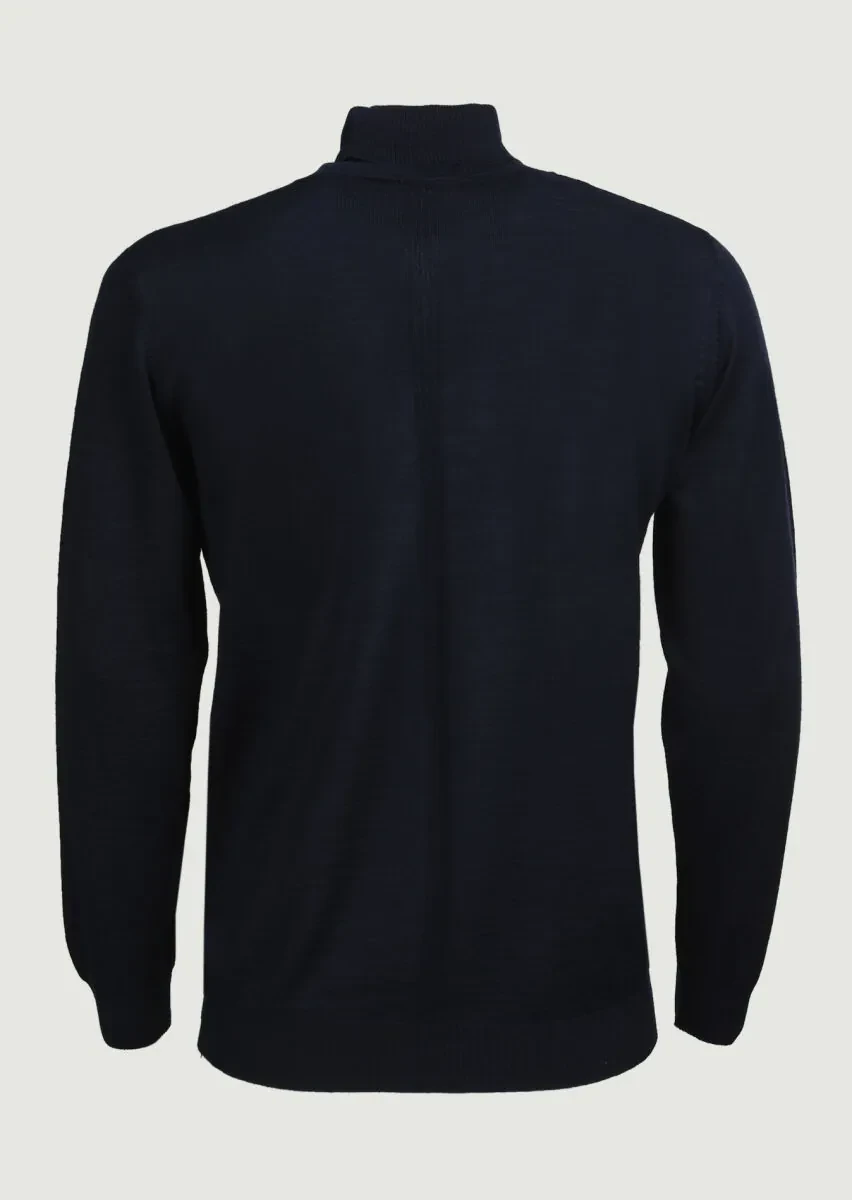Navy Blue Knitwear Sweatshirt - 7