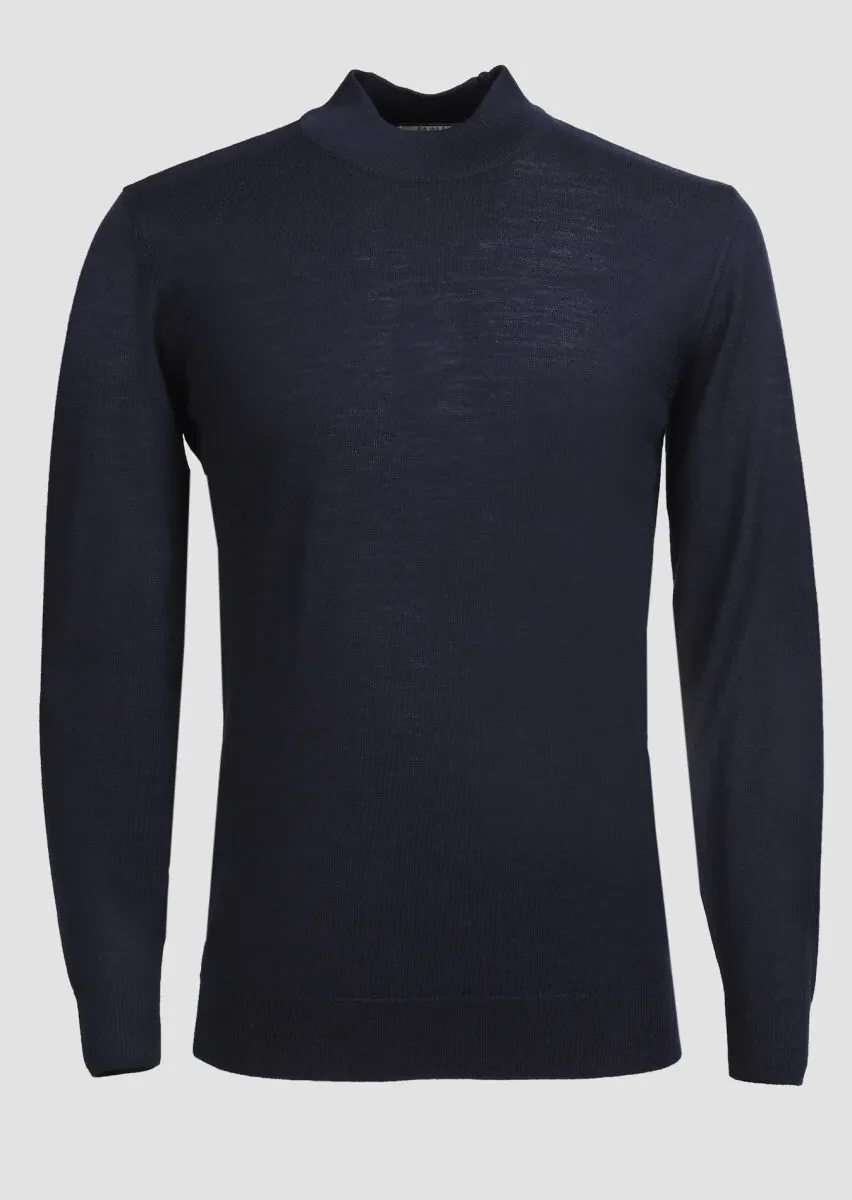 Navy Blue Knitwear Sweatshirt - 6