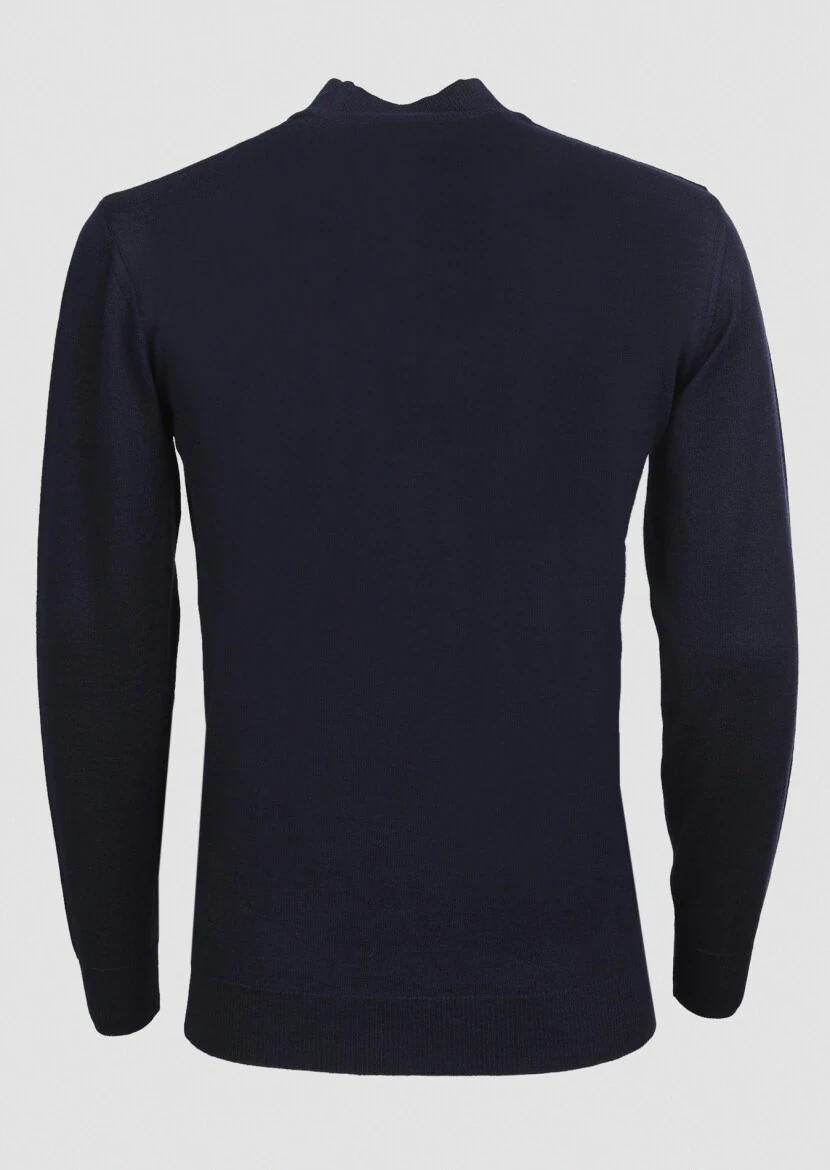 Navy Blue Knitwear Sweatshirt - 7