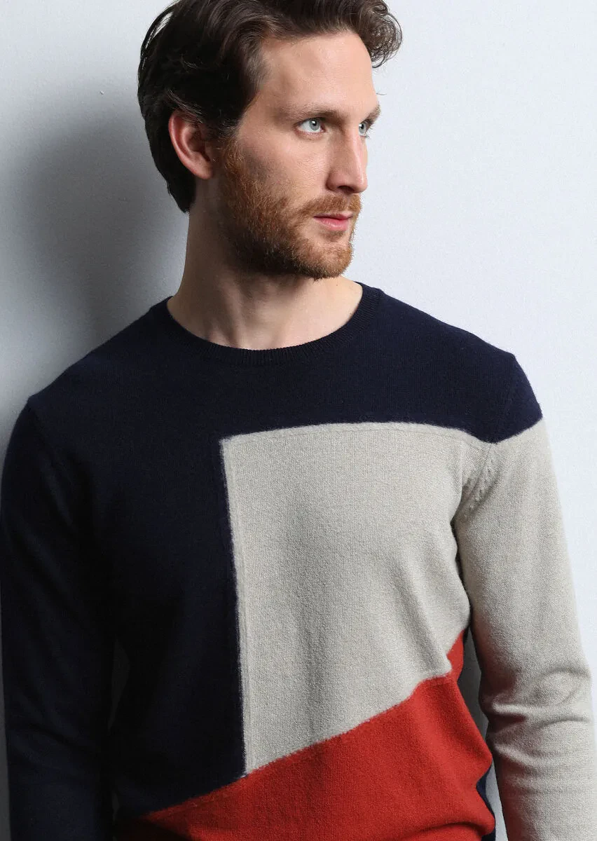 Navy Blue Knitwear Sweatshirt - 2