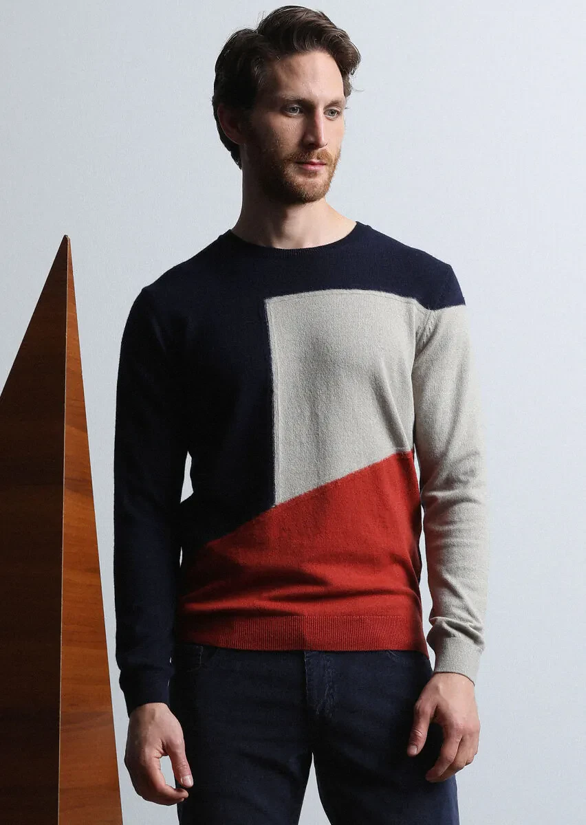 Navy Blue Knitwear Sweatshirt - 3