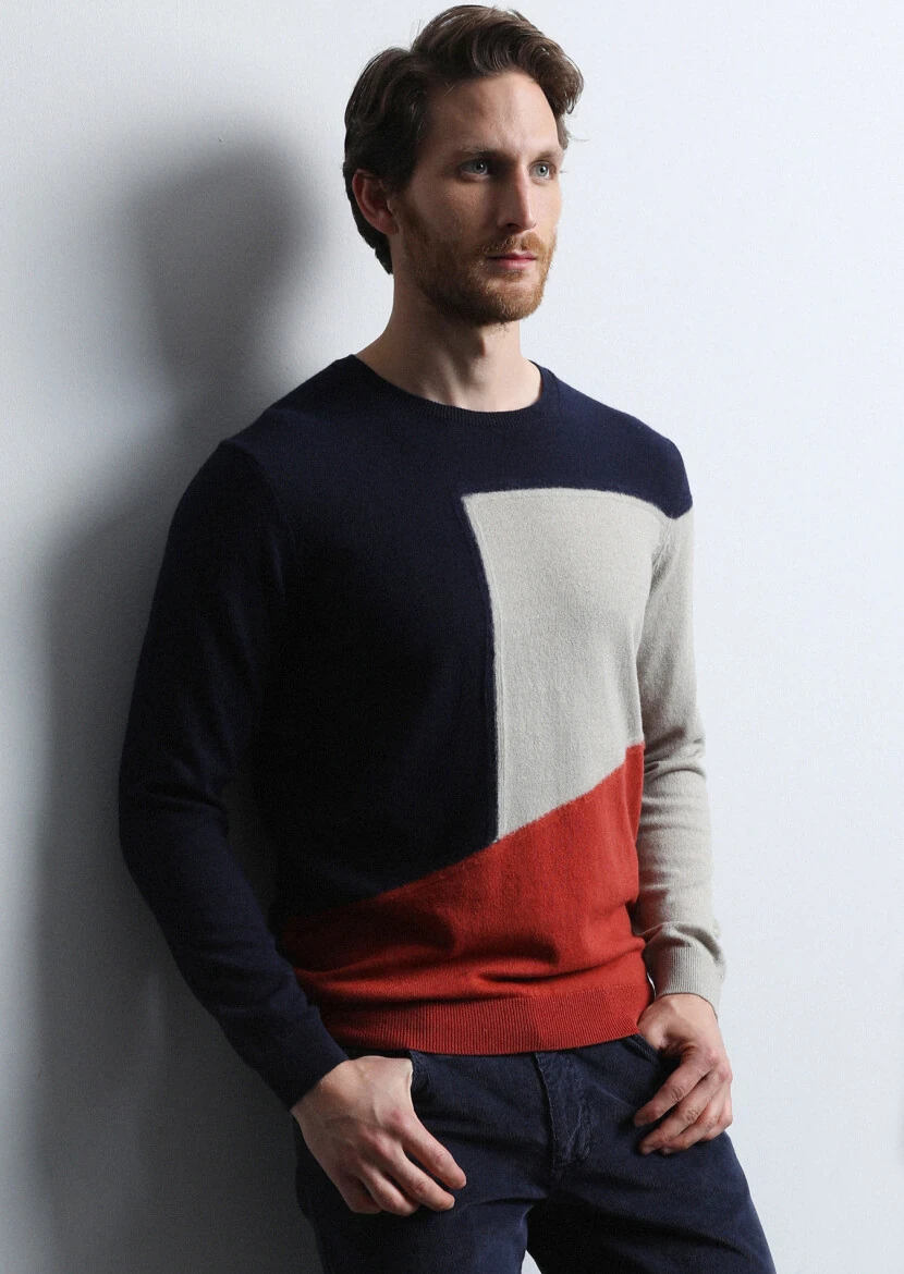 Navy Blue Knitwear Sweatshirt - 4