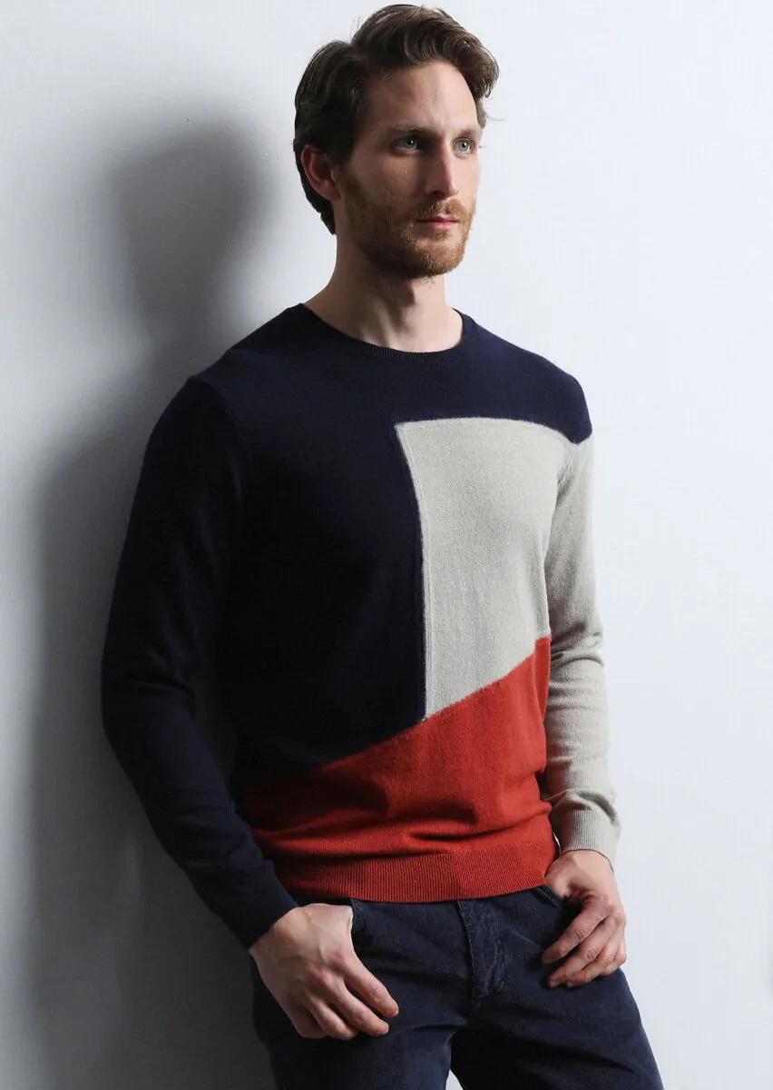 Navy Blue Knitwear Sweatshirt - 4