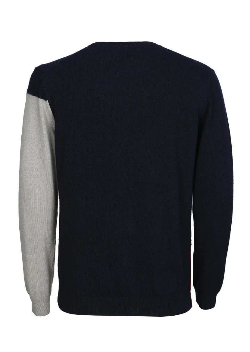 Navy Blue Knitwear Sweatshirt - 7