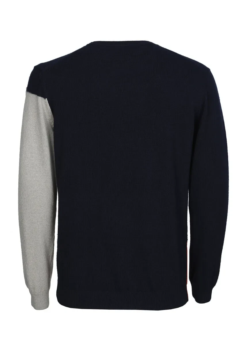 Navy Blue Knitwear Sweatshirt - 7