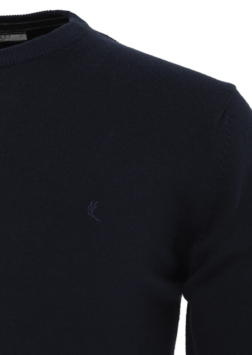 Navy Blue Knitwear Sweatshirt 