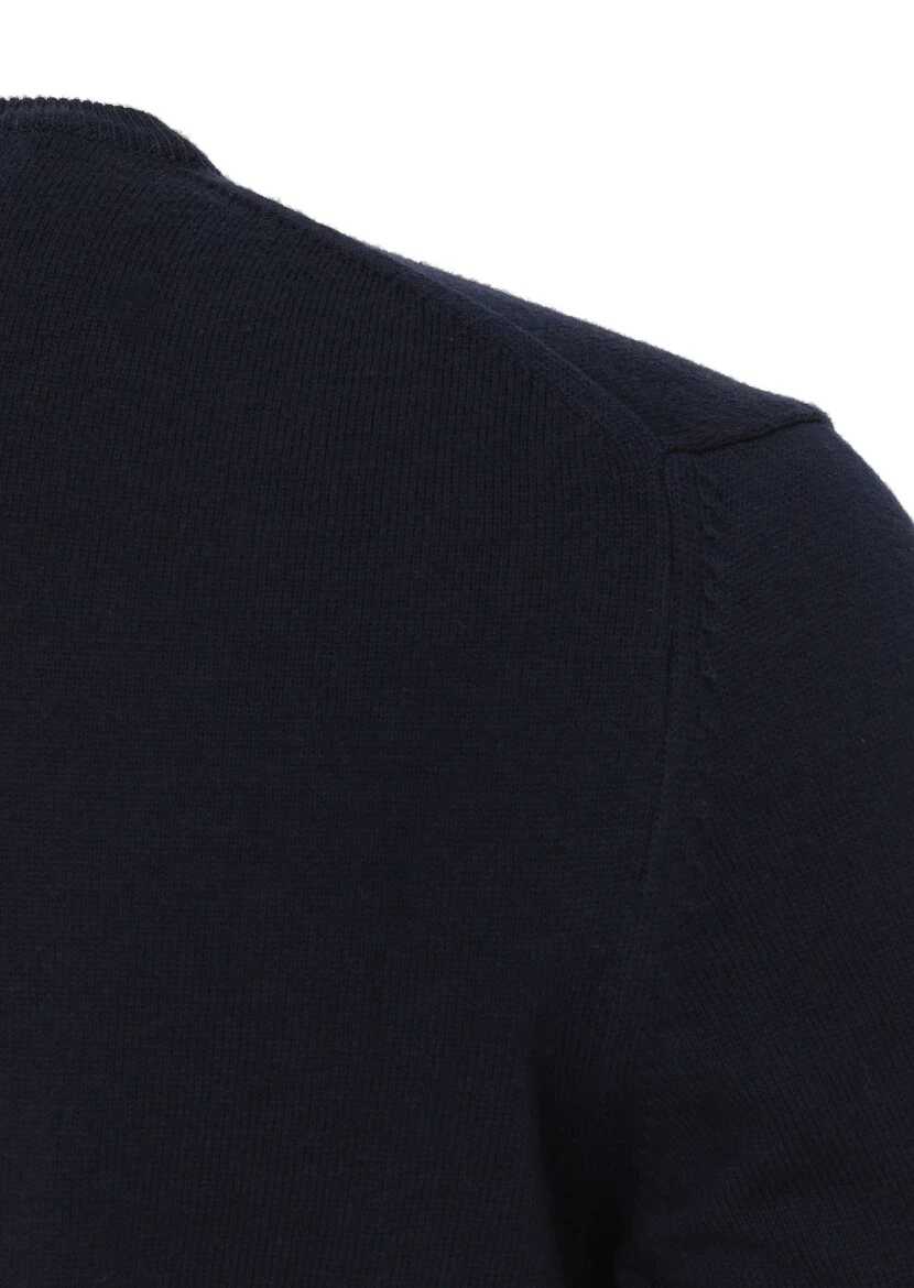 Navy Blue Knitwear Sweatshirt - 4