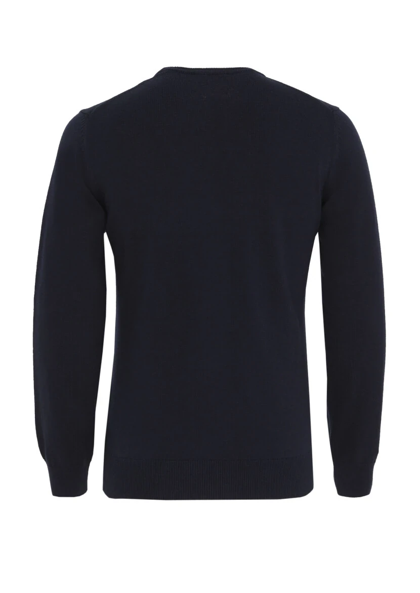 Navy Blue Knitwear Sweatshirt - 5