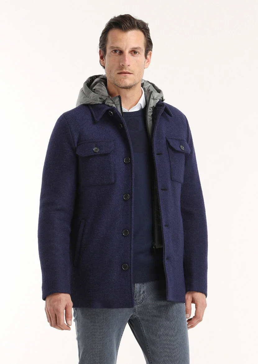 Navy Blue Knitwear Sweatshirt - 4