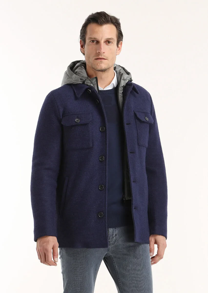 Navy Blue Knitwear Sweatshirt - 4