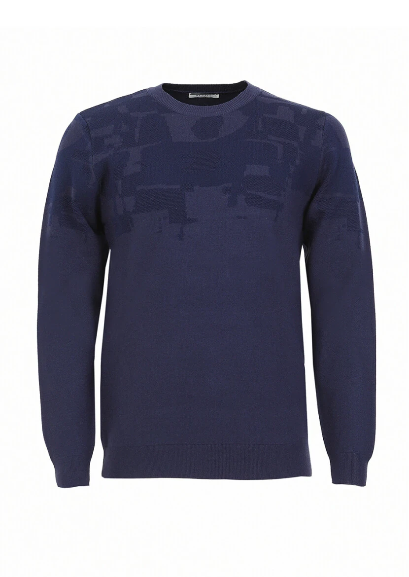 Navy Blue Knitwear Sweatshirt - 6