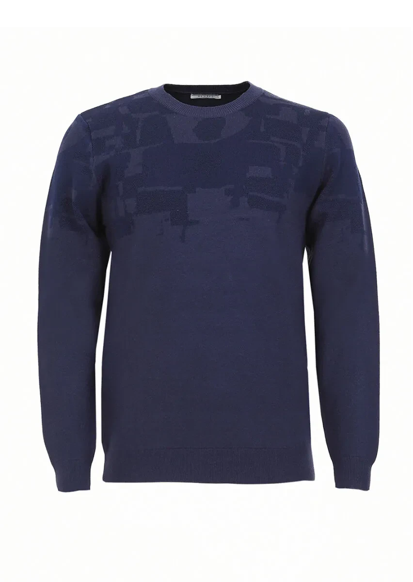 Navy Blue Knitwear Sweatshirt - 6